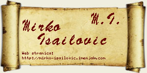 Mirko Isailović vizit kartica